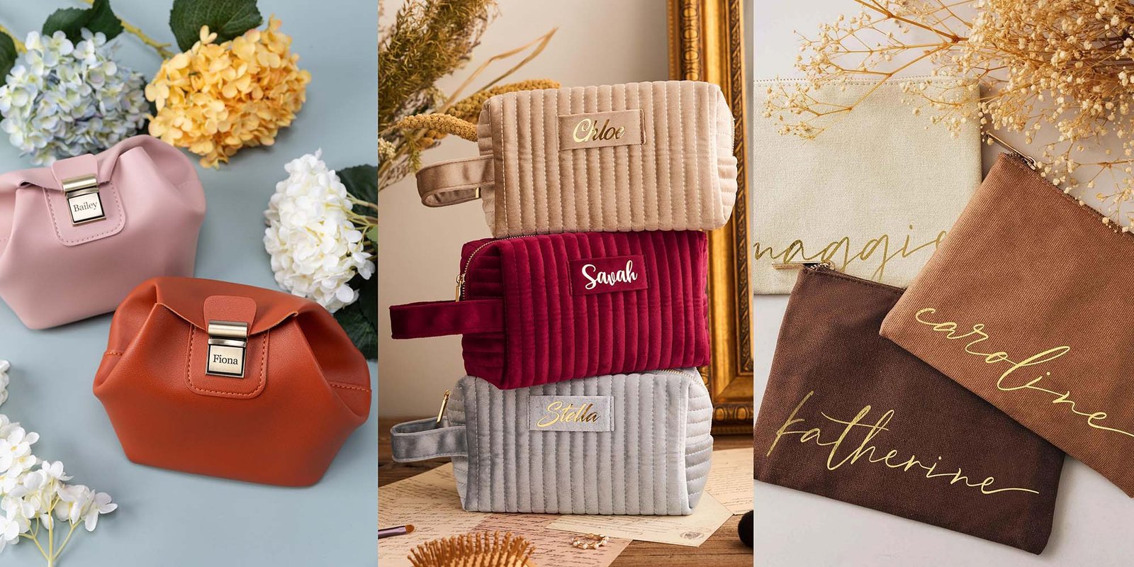 custom branded cosmetic pouches with logos