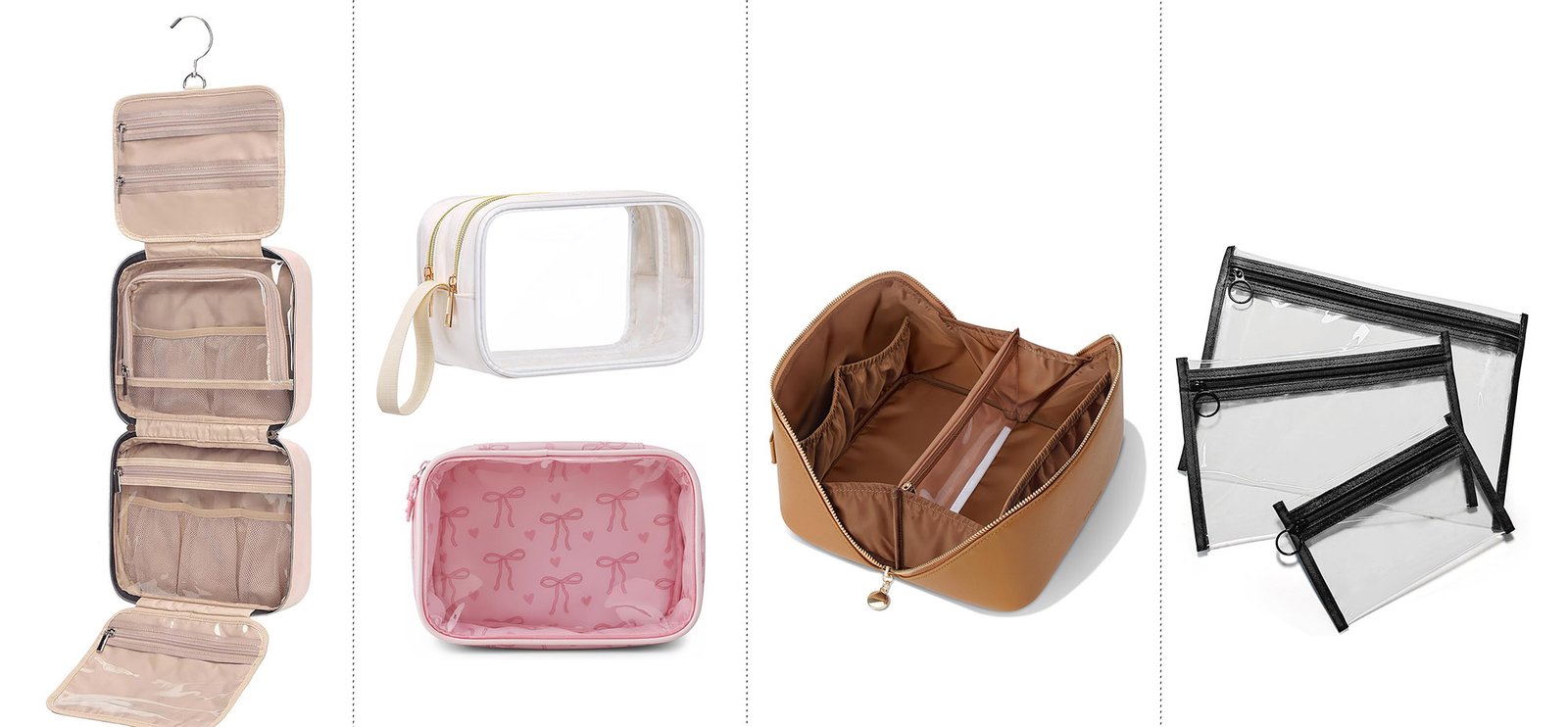 waterproof cosmetic zipper pouch preventing a spill