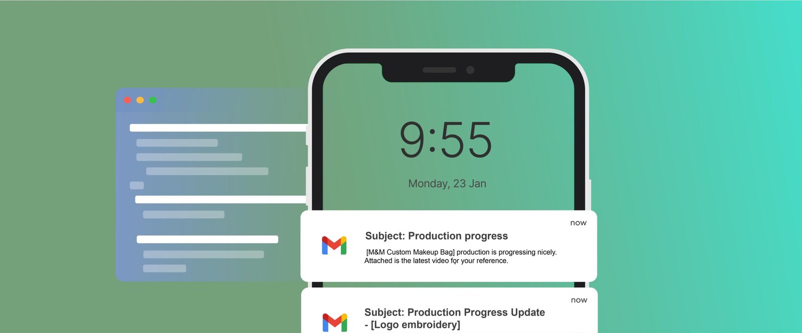 Factory manager communicating with client