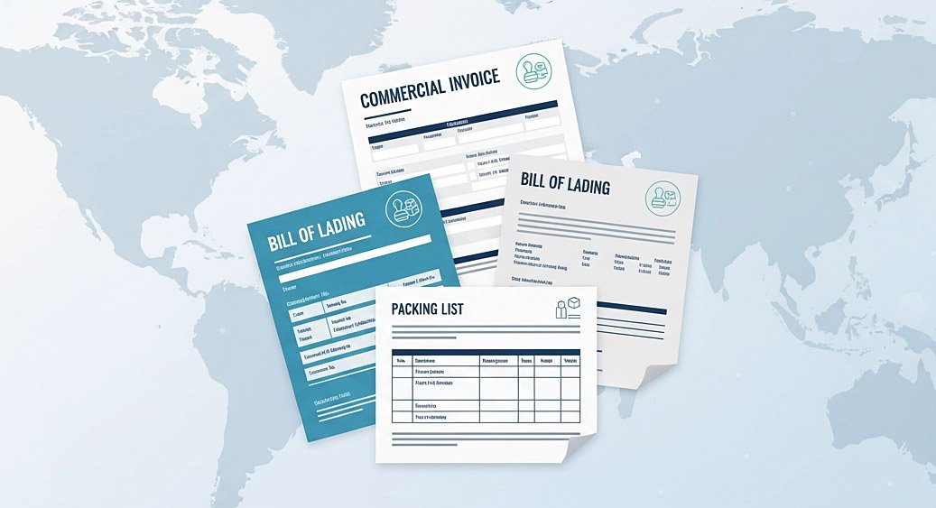 calculator and shipping documents