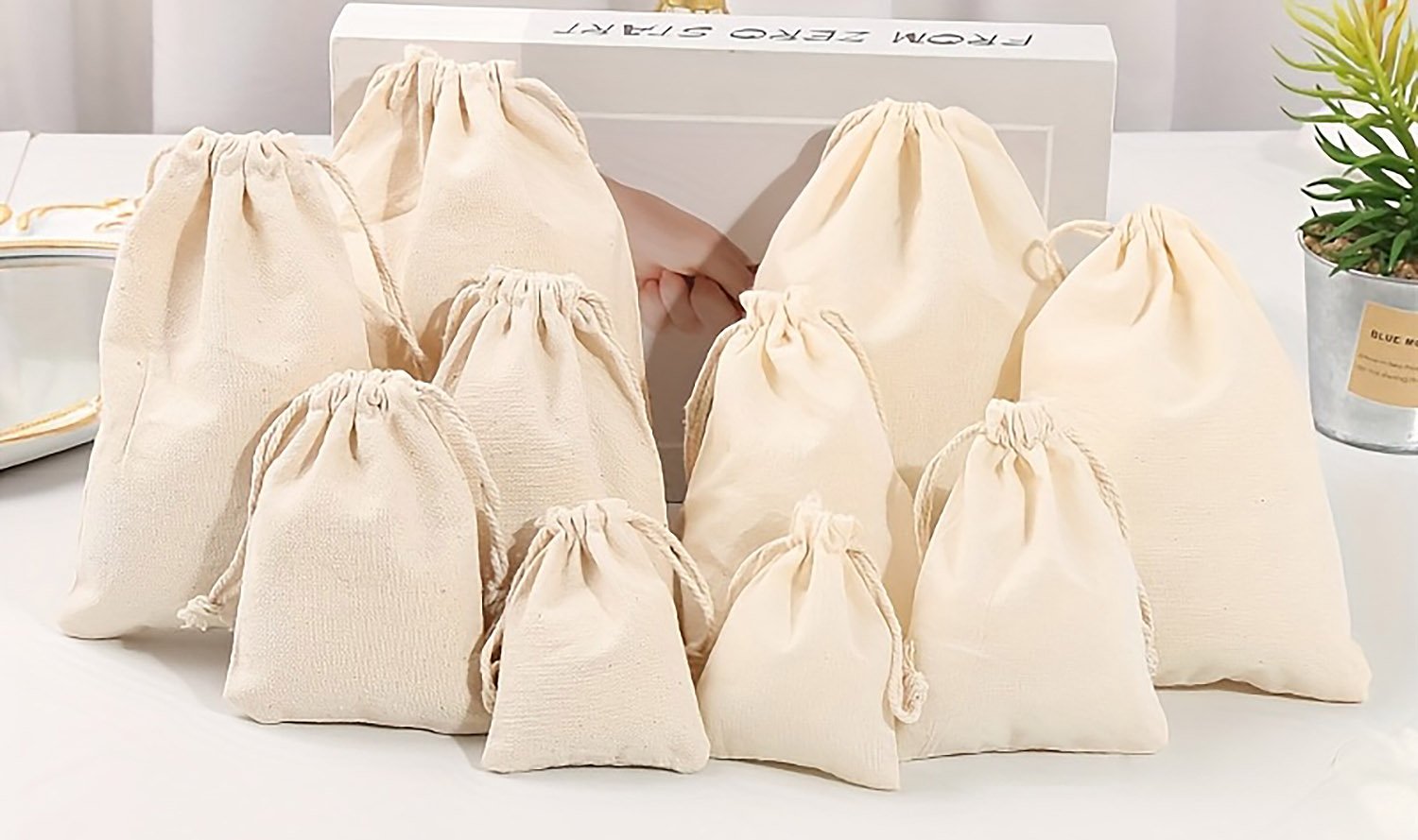 Drawstring bag size comparison chart