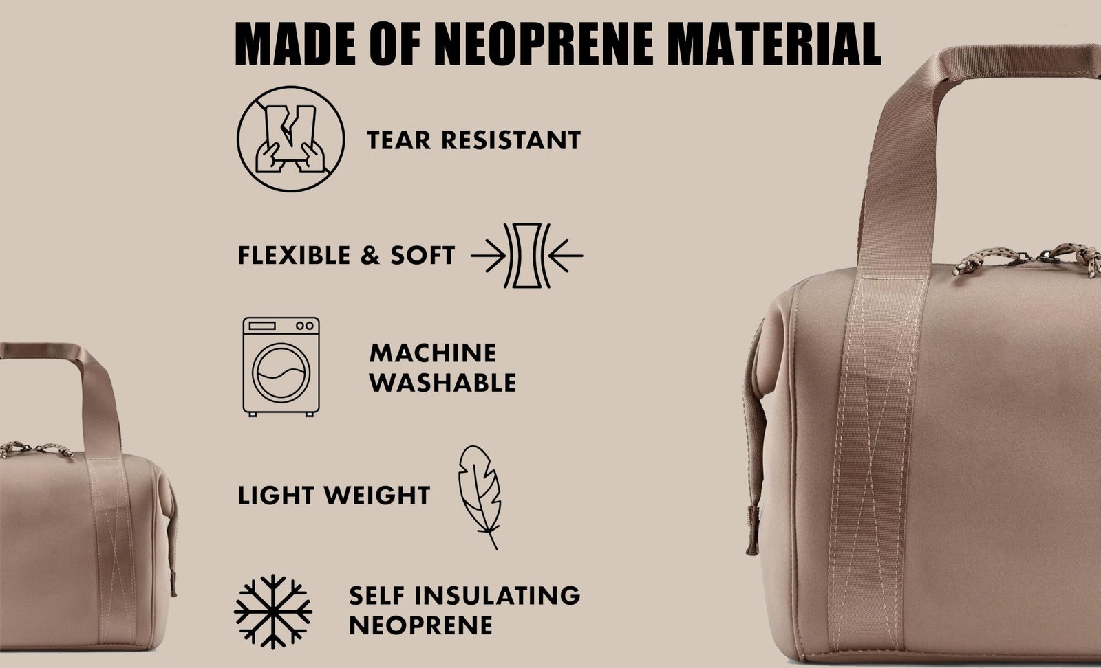 Neoprene lunch bag manufacturing at Coraggio factory