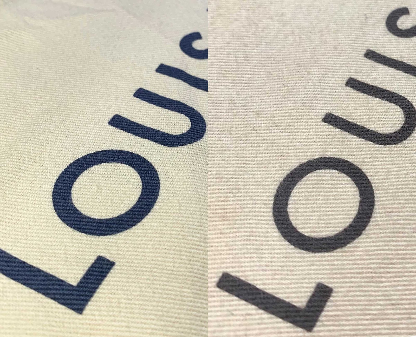 louis vuitton logo print comparison real vs fake