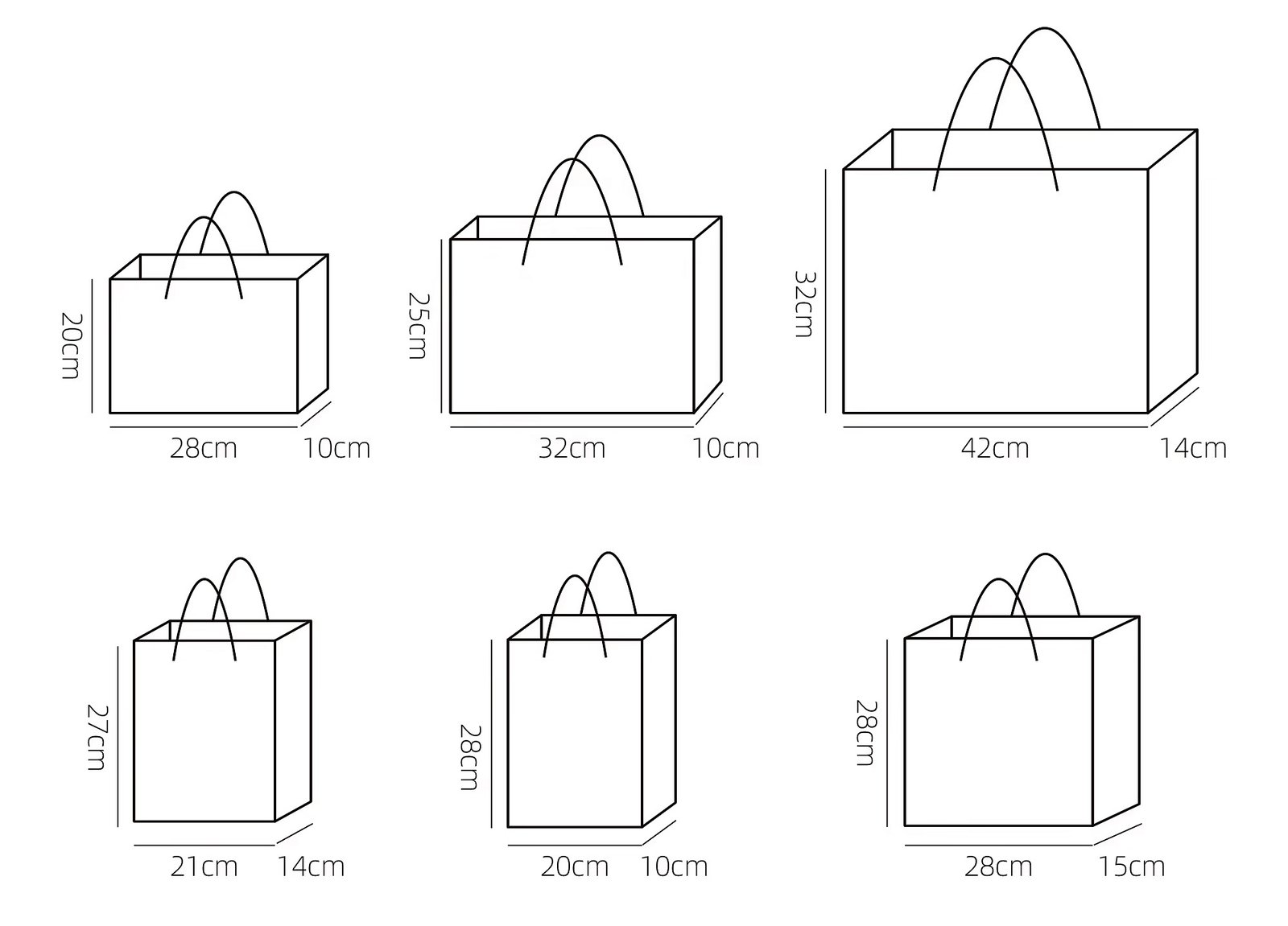 Bag specifications showing GSM and stitching details