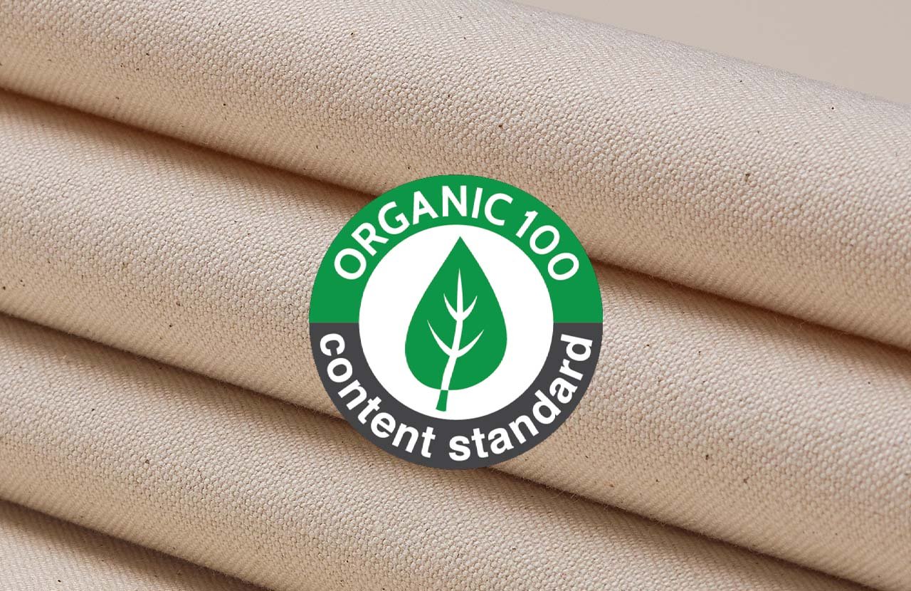 OCS certification logo and organic cotton bag materials
