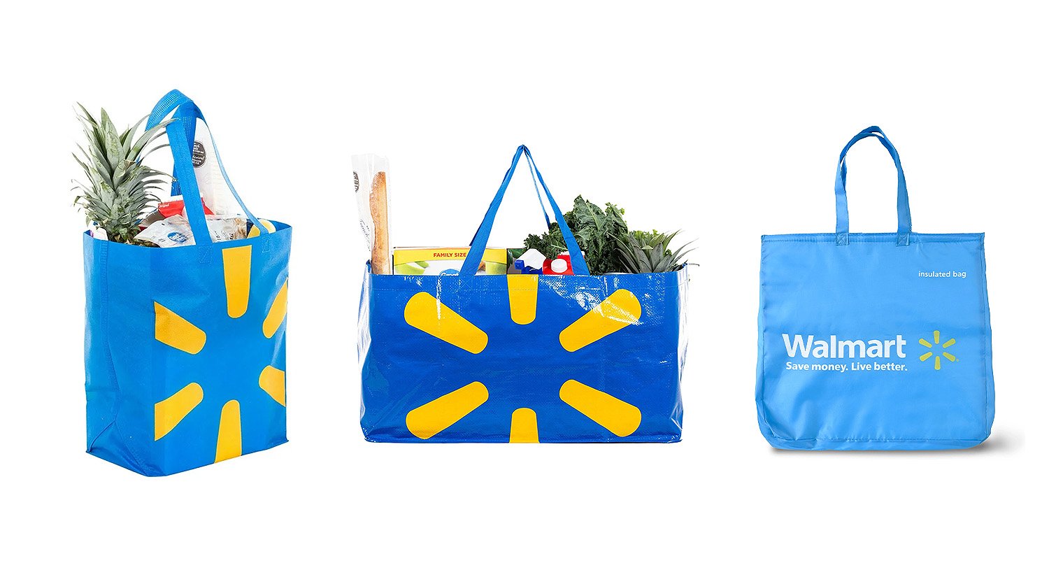 Different materials for reusable bags including PP woven and RPET