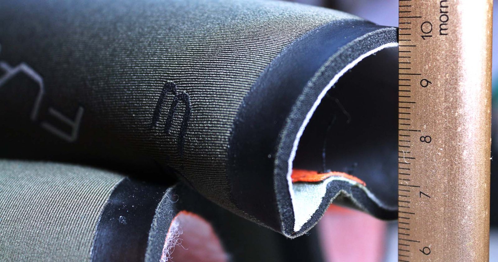 Thickness gauge measuring neoprene