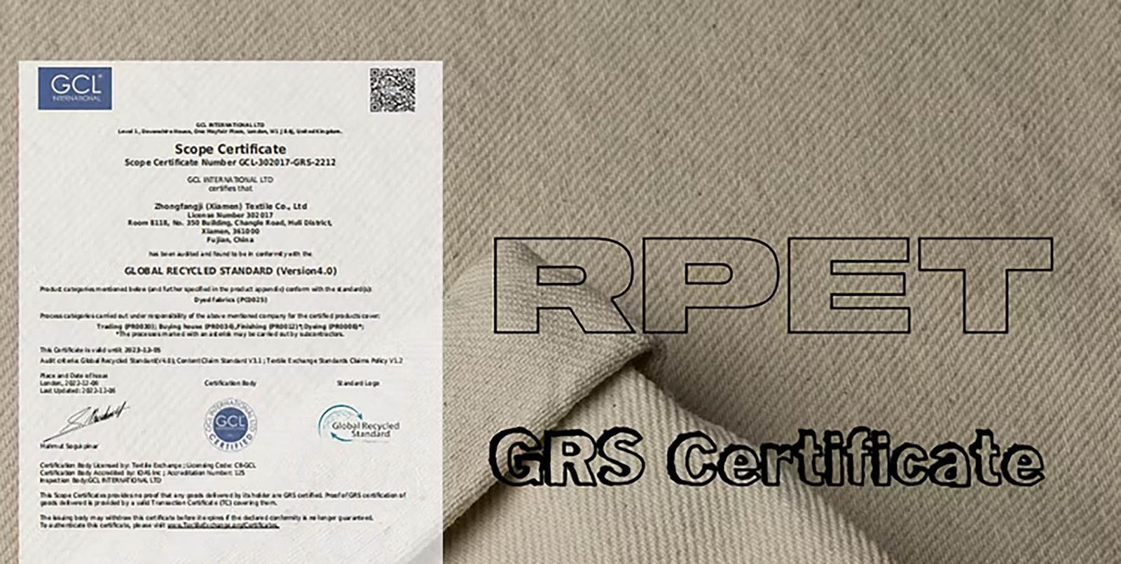 GRS Certificate document example