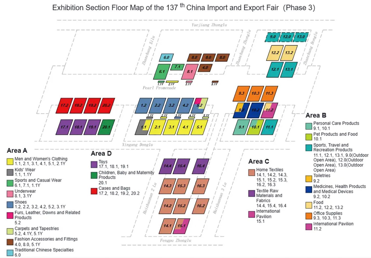 Canton Fair Phase 3 Cases and Bags section map
