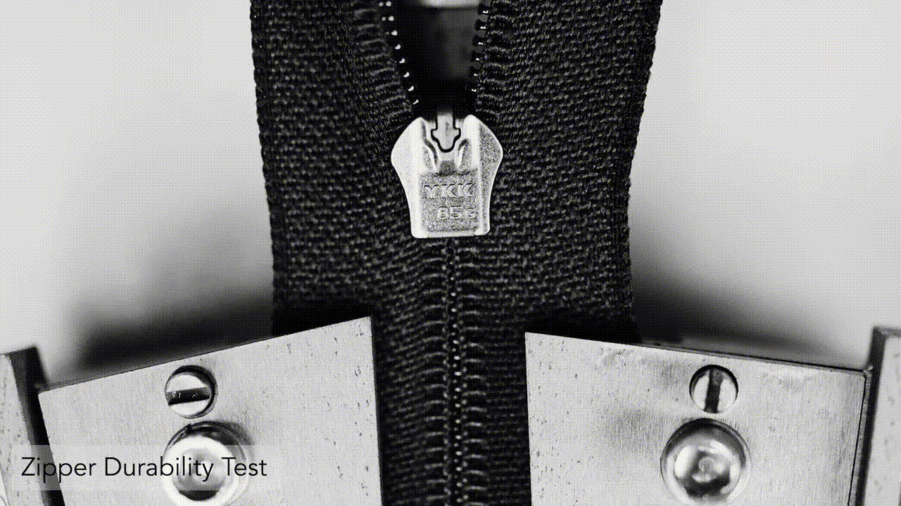Durability testing of bag zippers