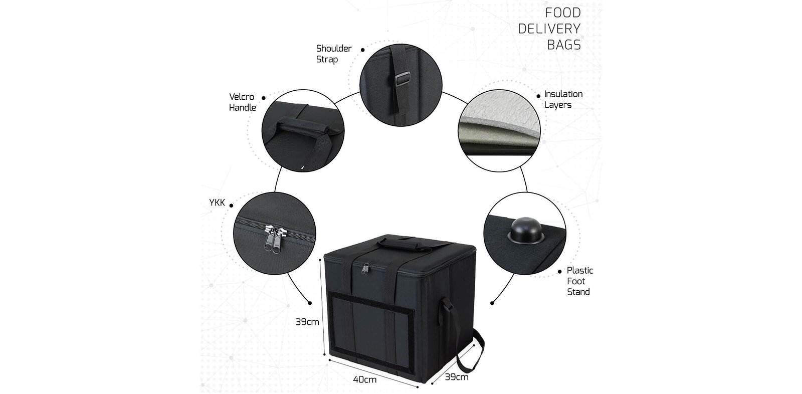 features of high quality delivery bags zipper stitching