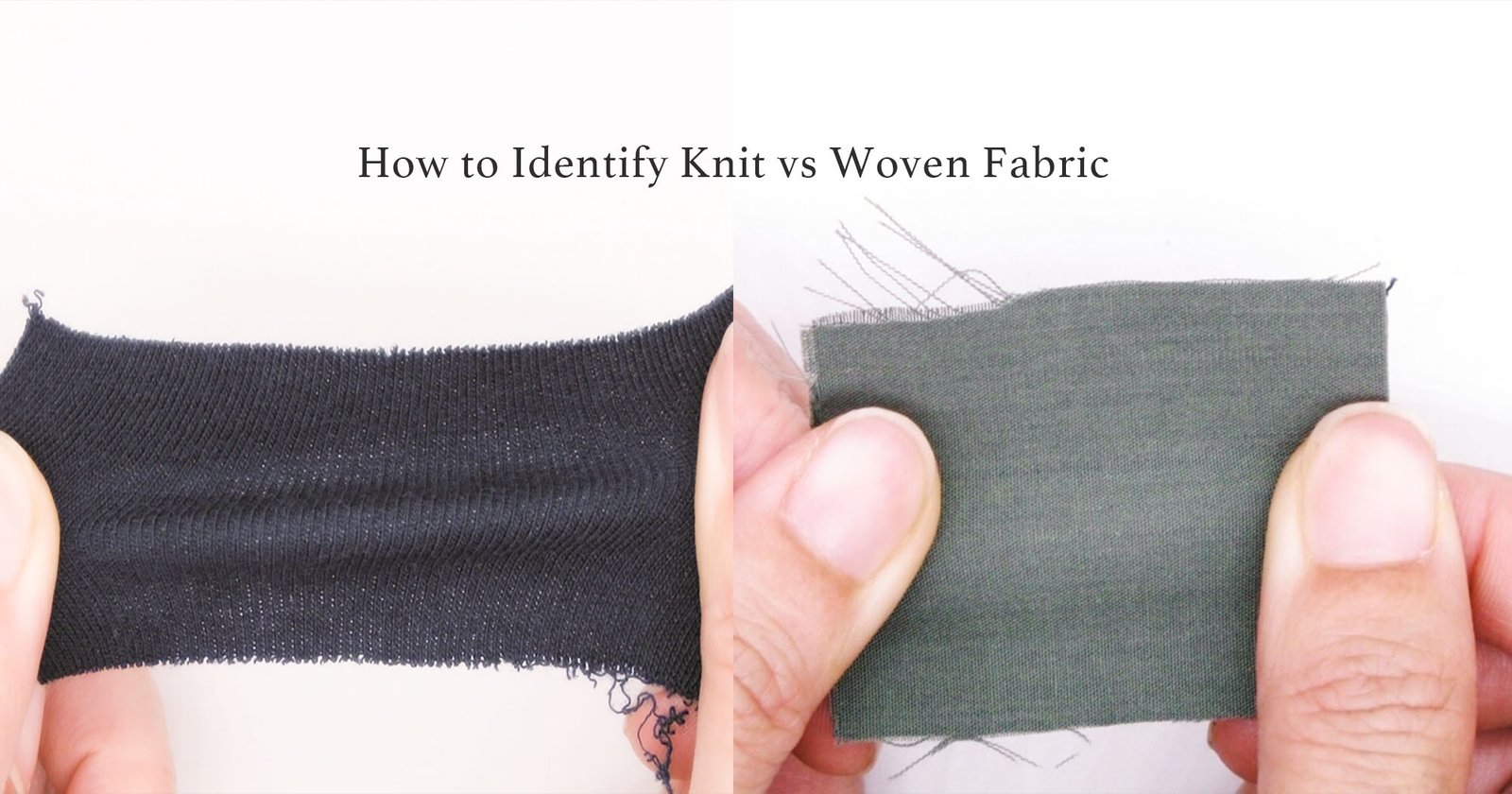 identify knit vs woven fabric by touch and sight