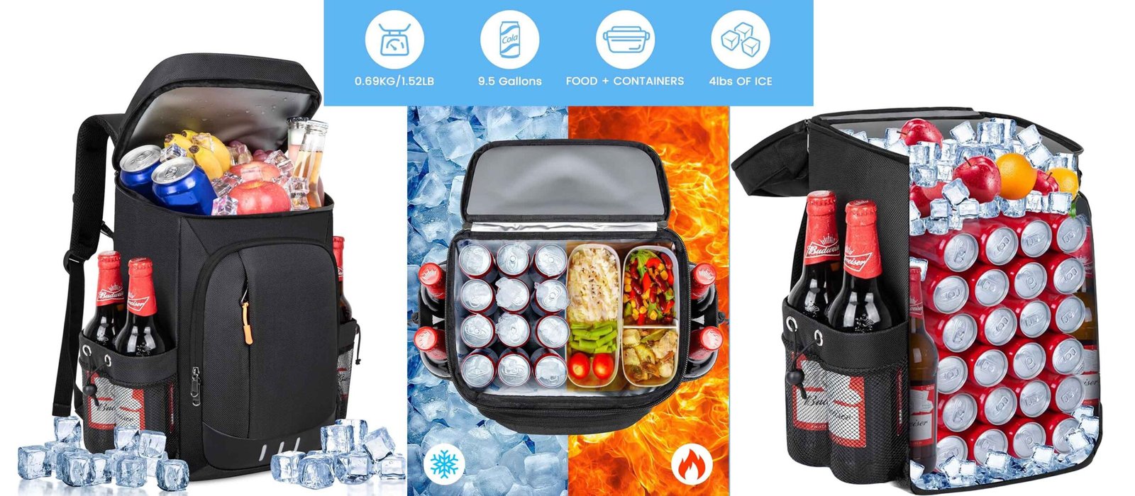 cooler bag capacity for beach camping grocery