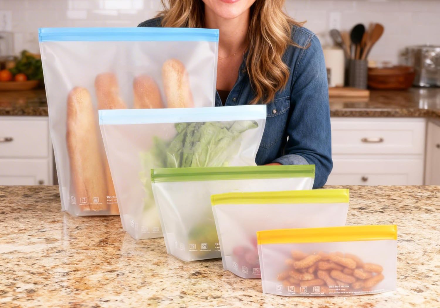 reusable storage bags reduce packaging waste