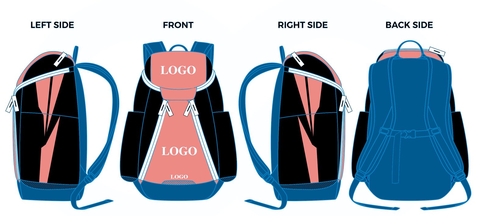 Custom sports backpacks bulk order for sports teams
