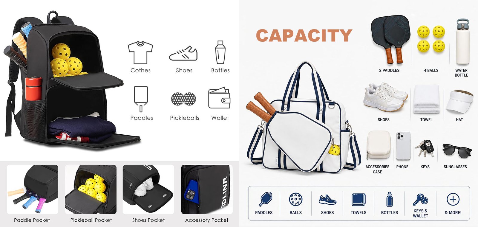 how many paddles pickleball bag hold