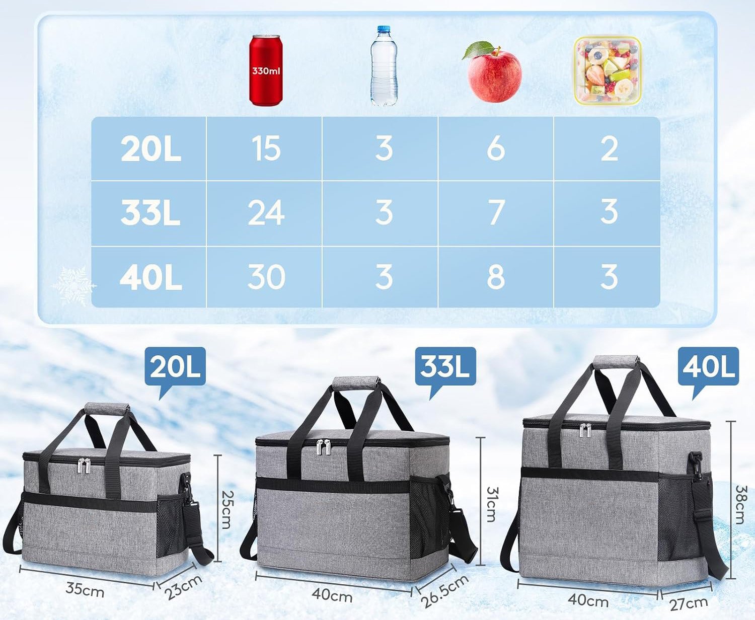 cooler bag capacity choice