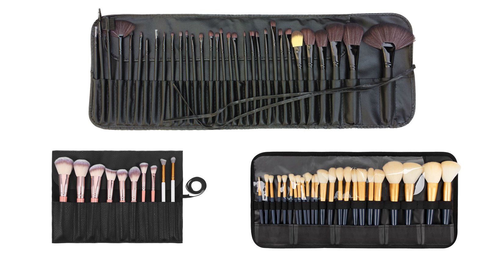 cosmetic brush roll bags brush slot layout and brush count