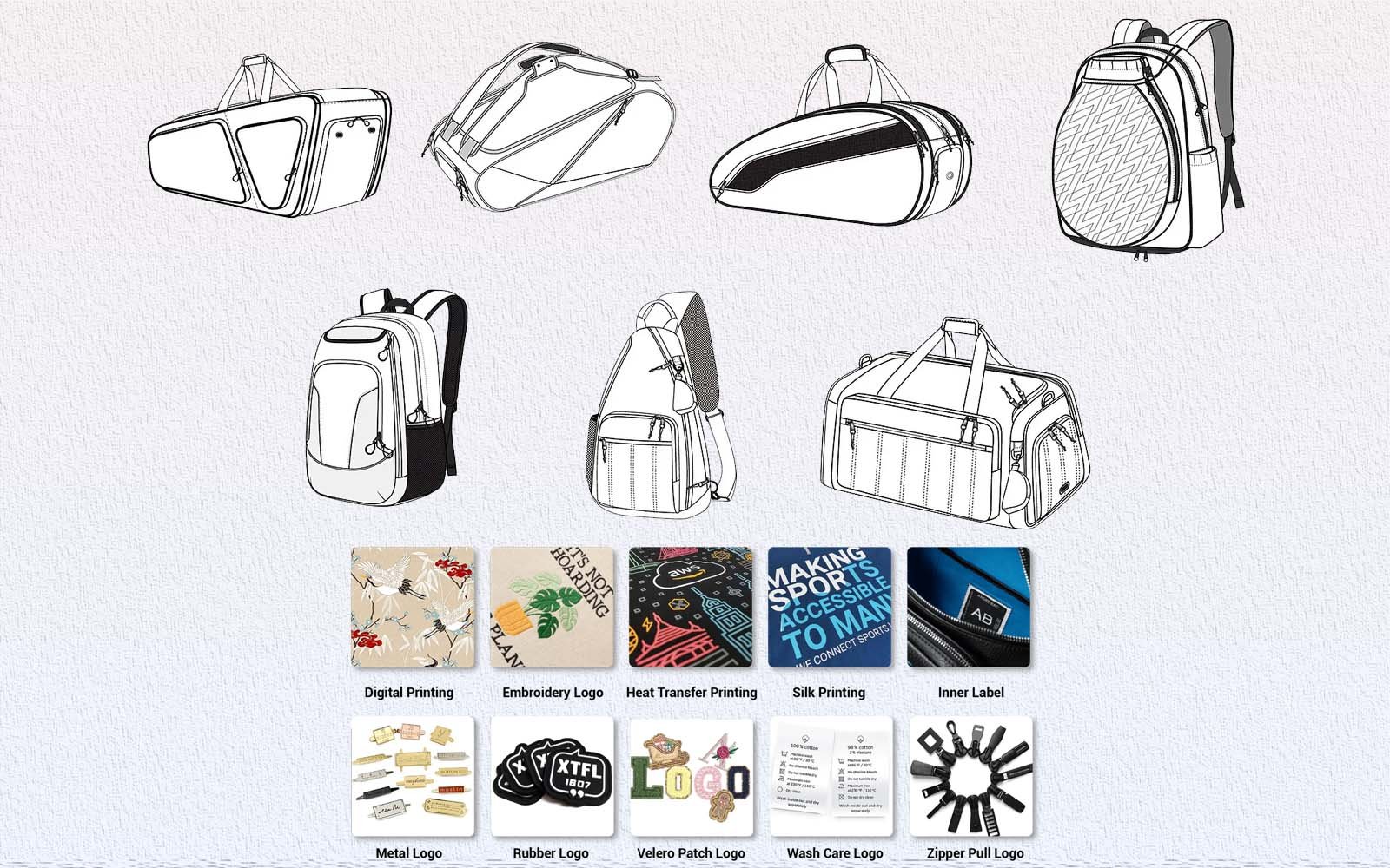 bulk branded pickleball bags sponsor logo customization