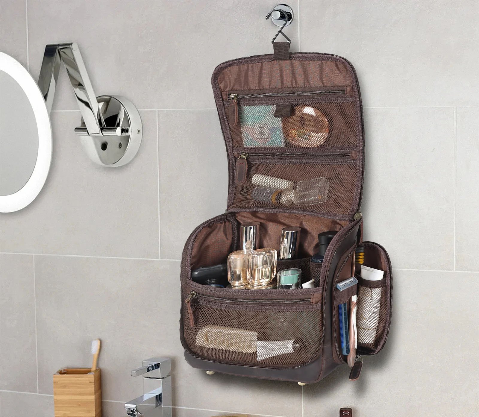 hanging toiletry organizer bag structure