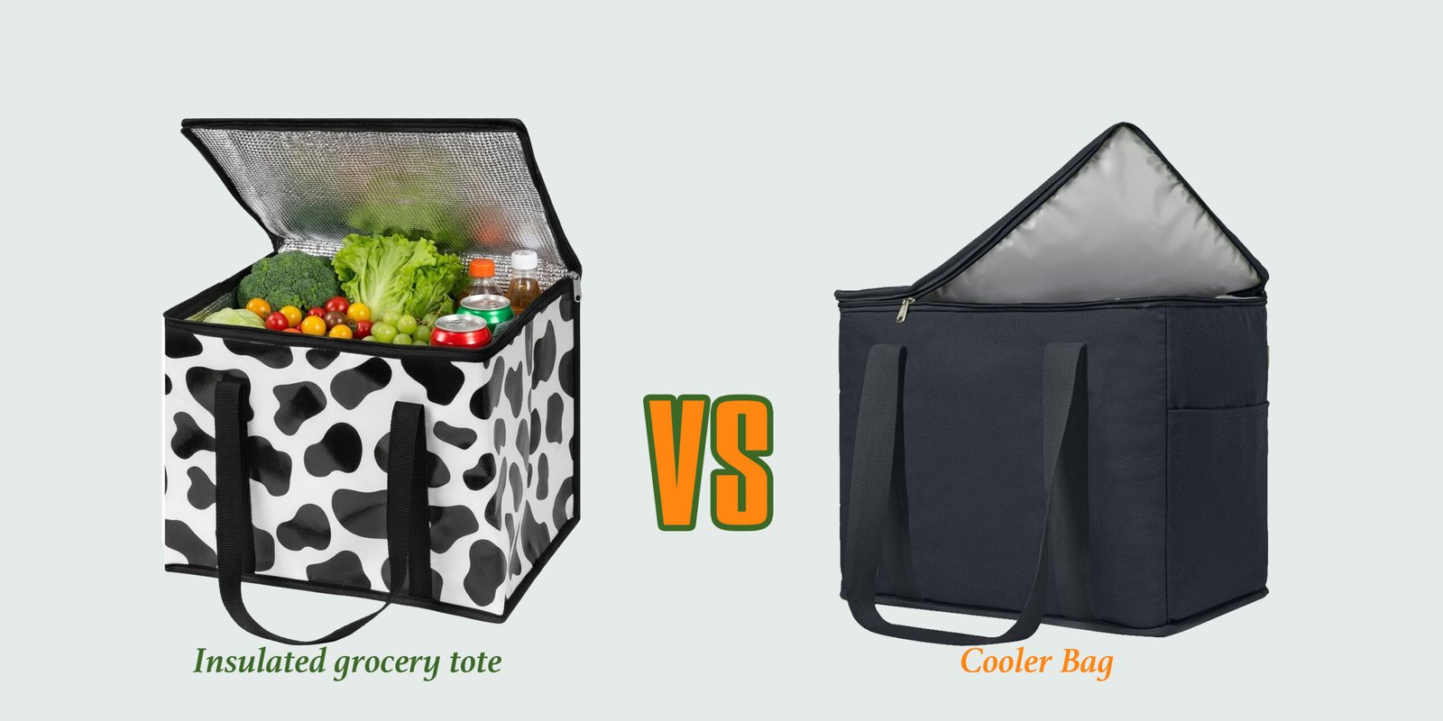 insulated grocery tote compared with cooler bag for retail sourcing