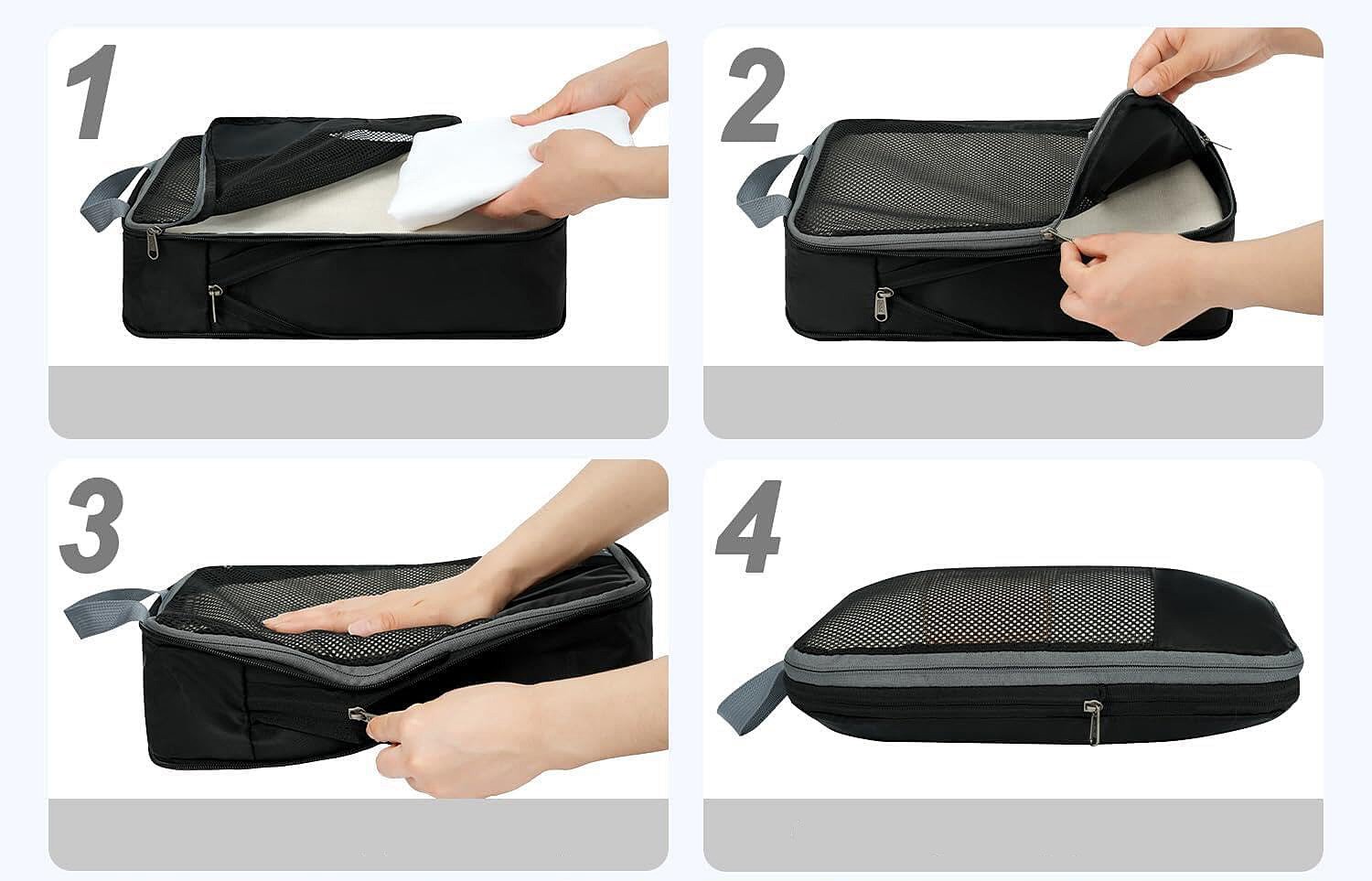 compression packing cube zipper details