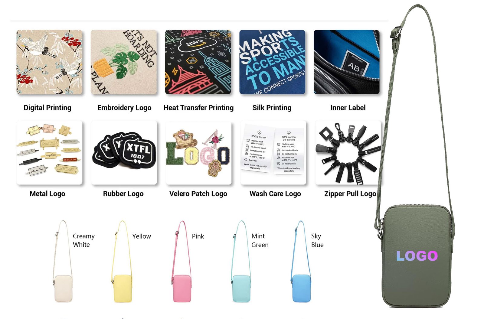 custom phone bag straps logos