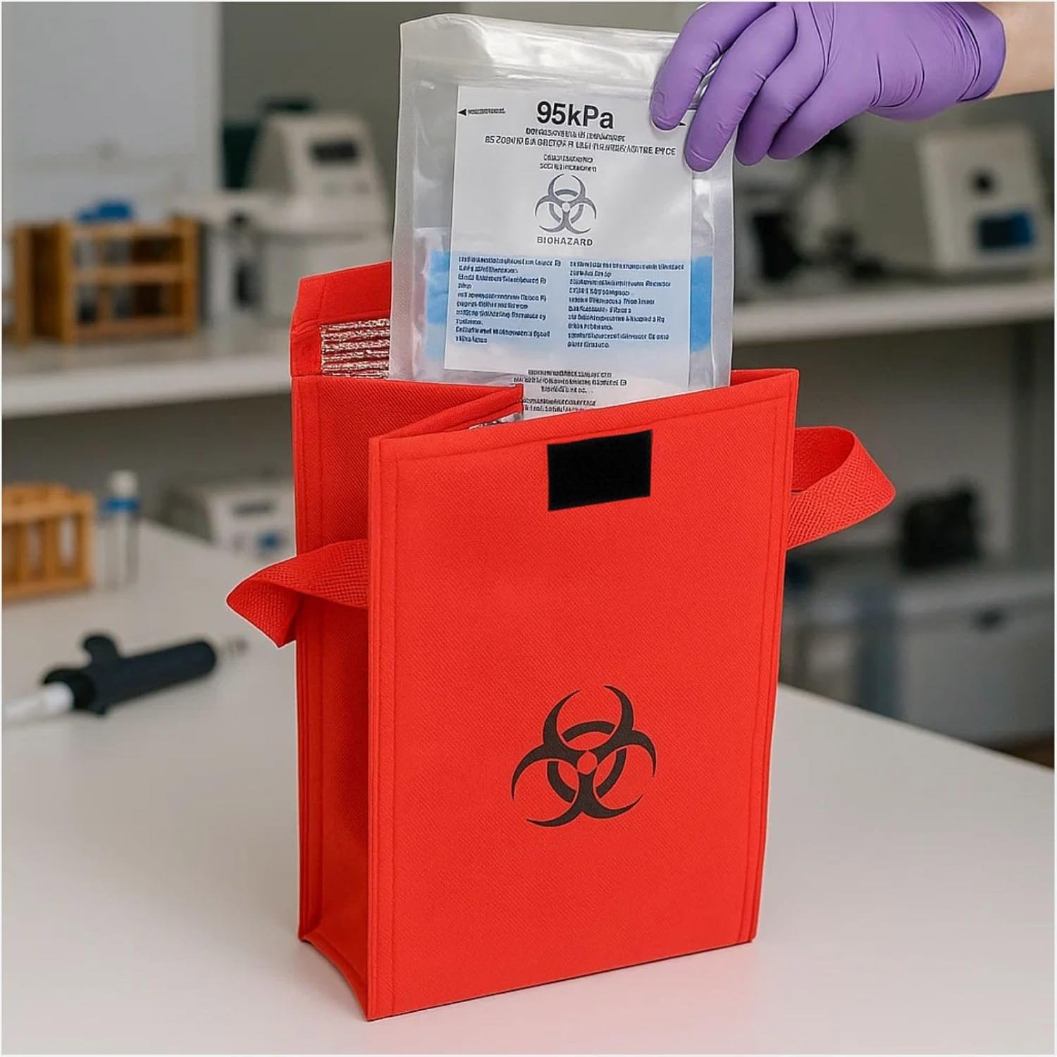 insulated medical sample bag used for tubes kits and specimen transport