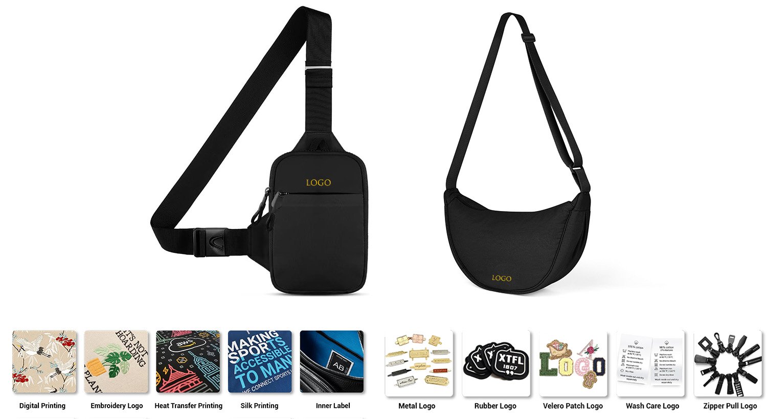 custom crossbody organizer bags artwork and straps