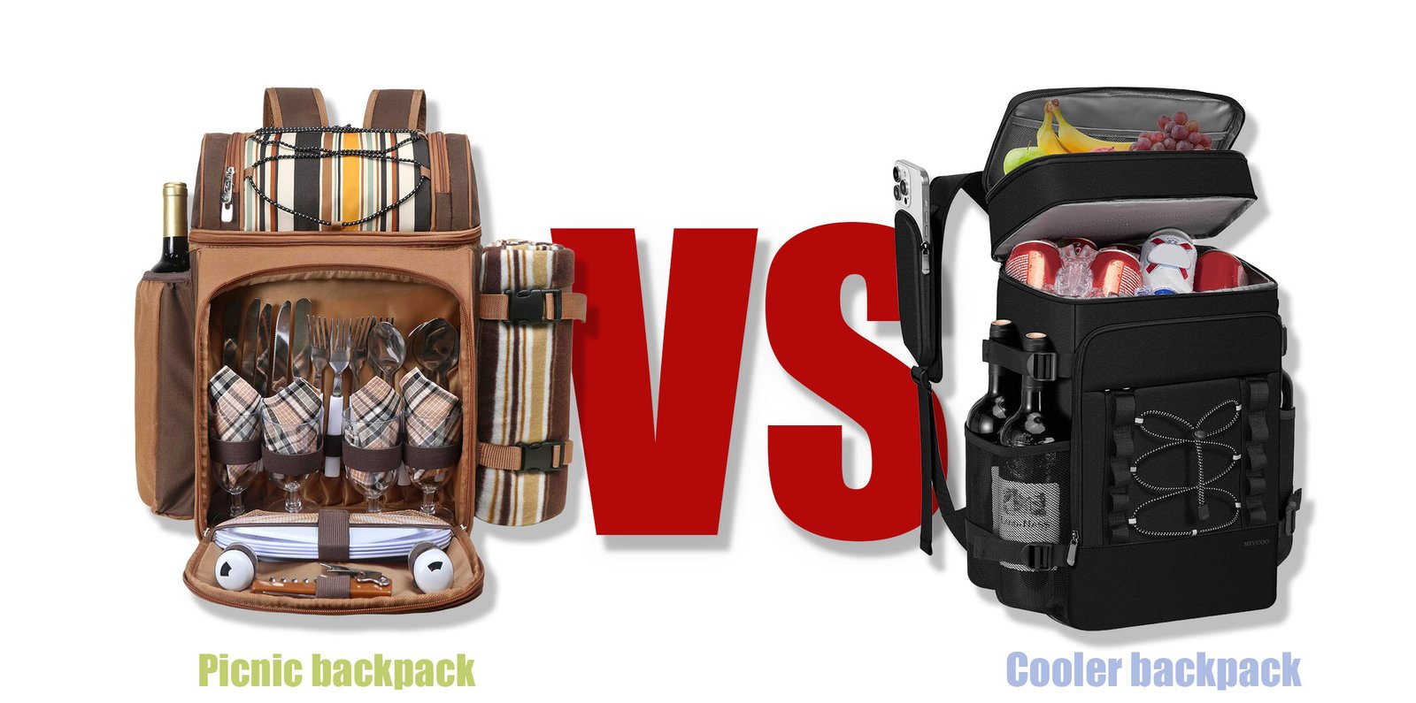 insulated picnic backpack compared with regular cooler backpack