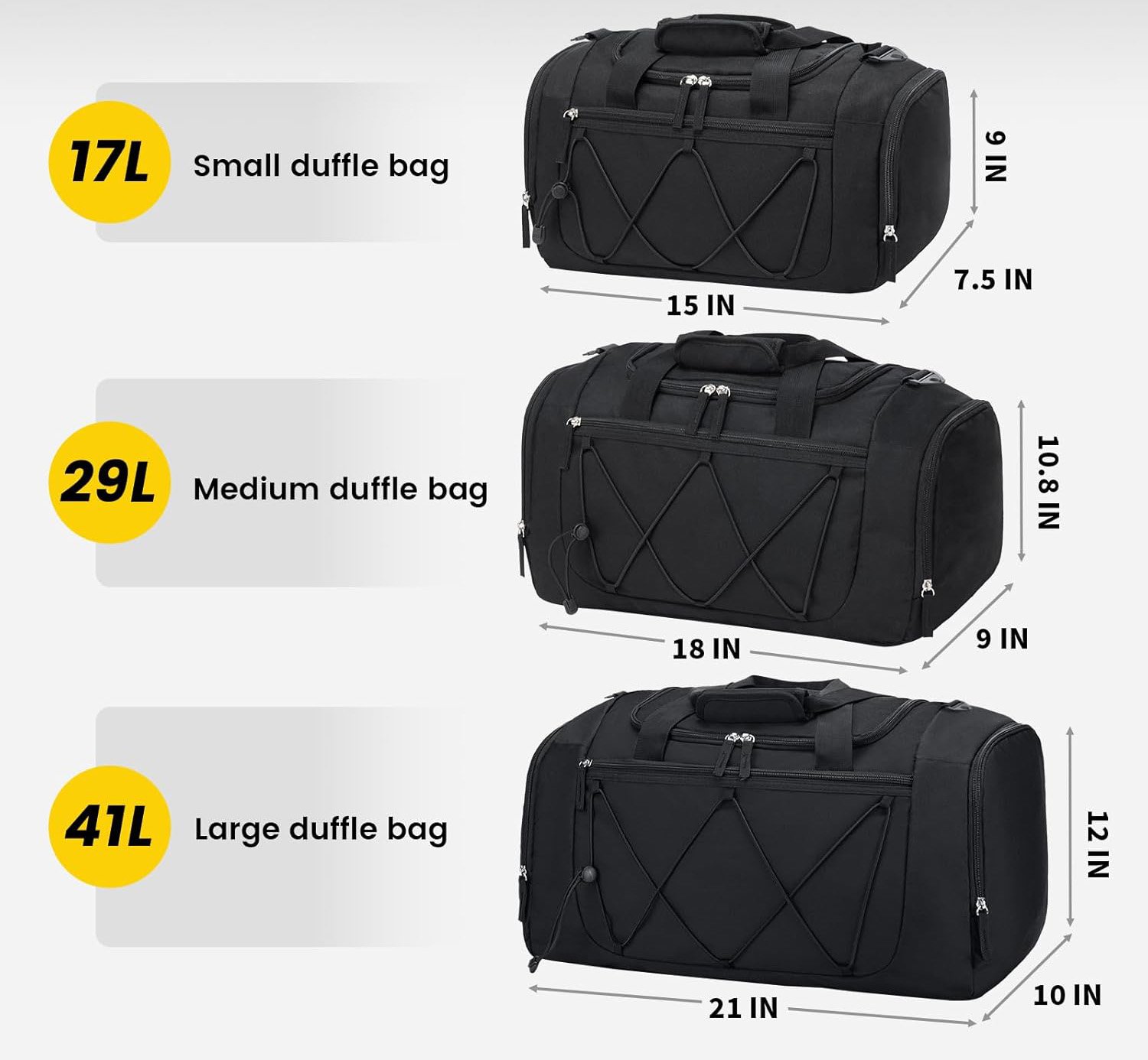 youth sports teams bulk duffle orders by size and gear capacity