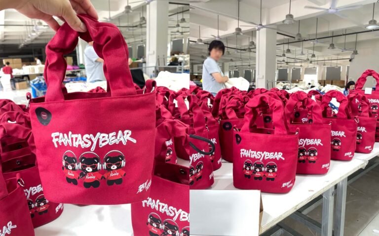 Large canvas tote bag production case