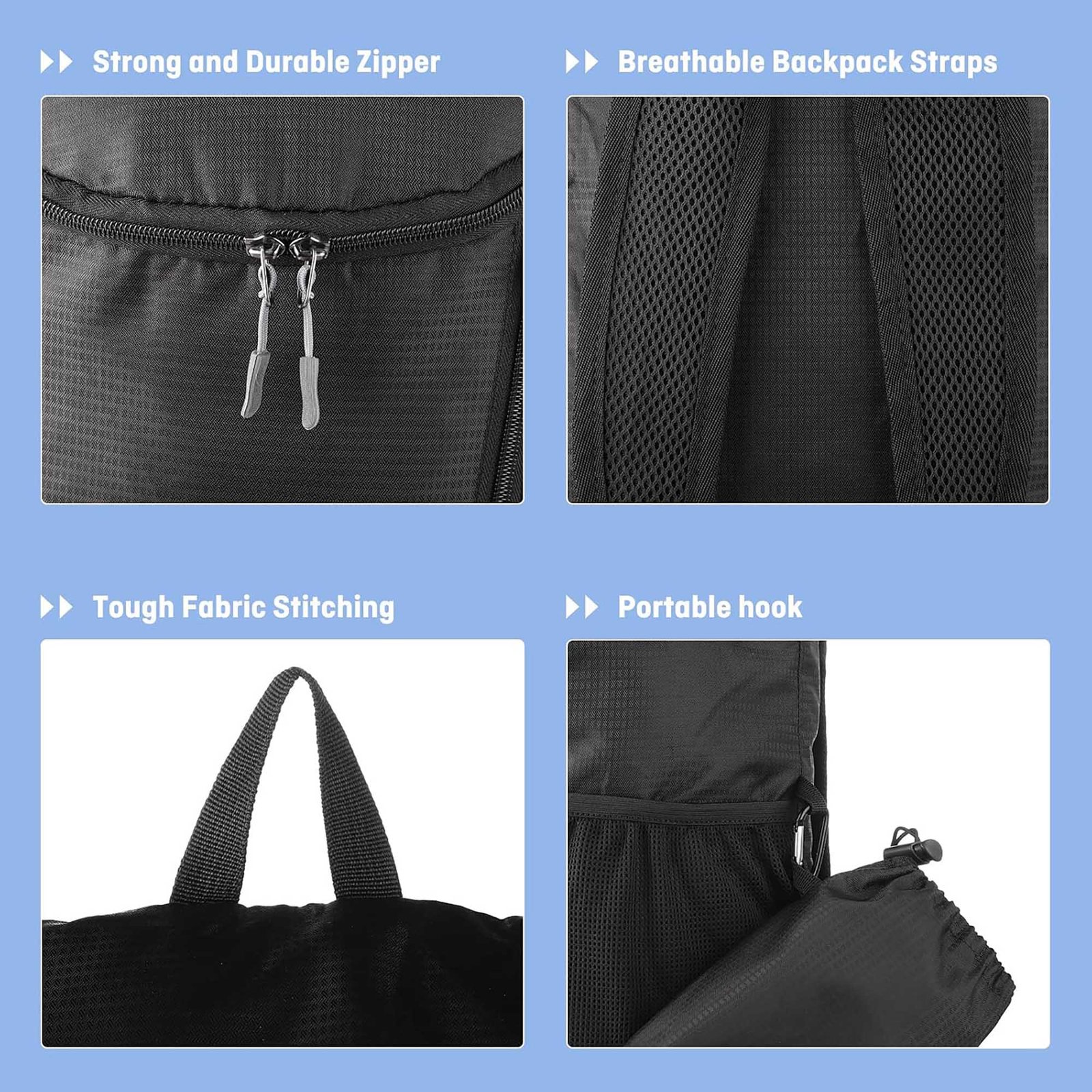 Portable foldable backpack