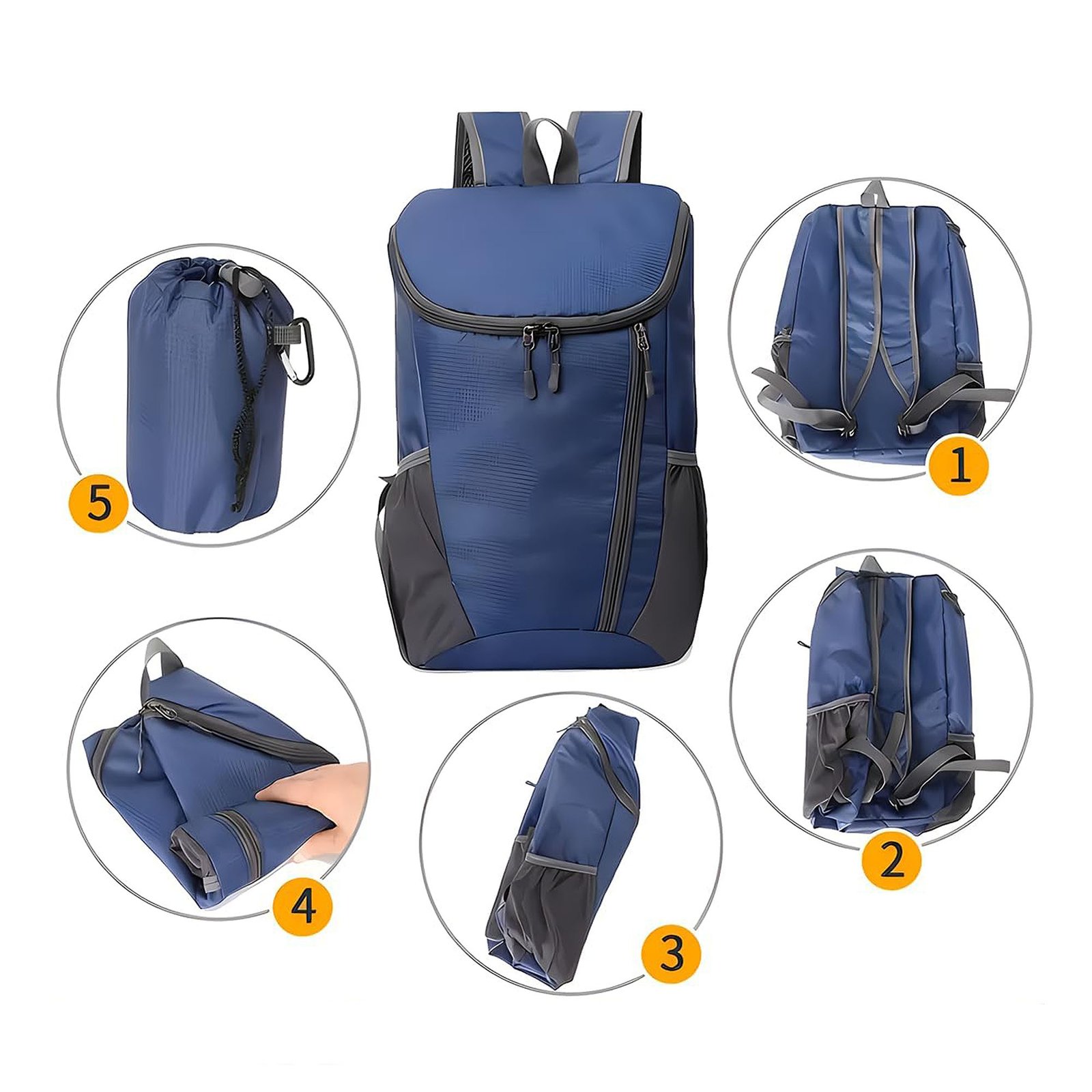Portable foldable backpack