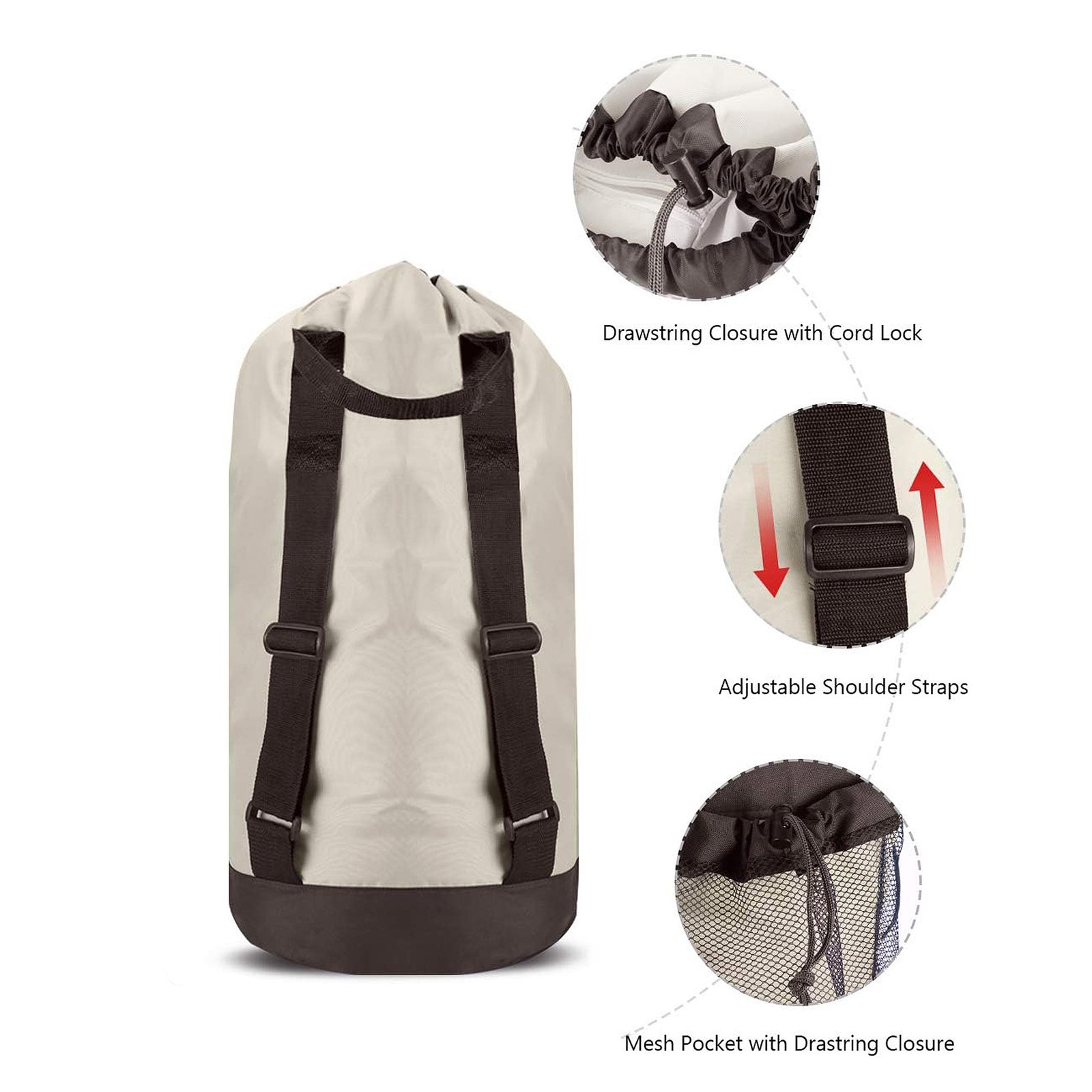 Large capacity laundry bag backpack