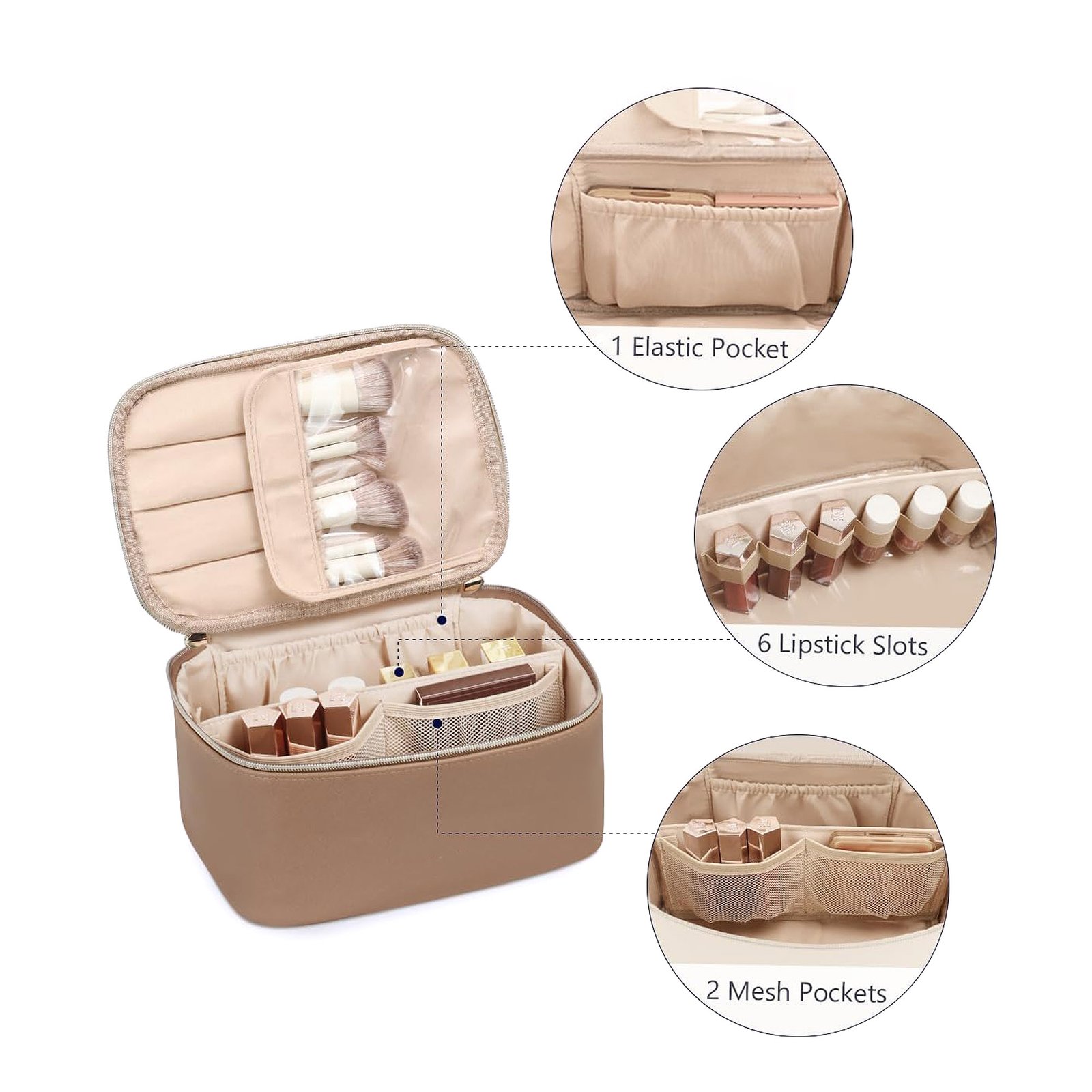 PU Leather Travel Makeup Case