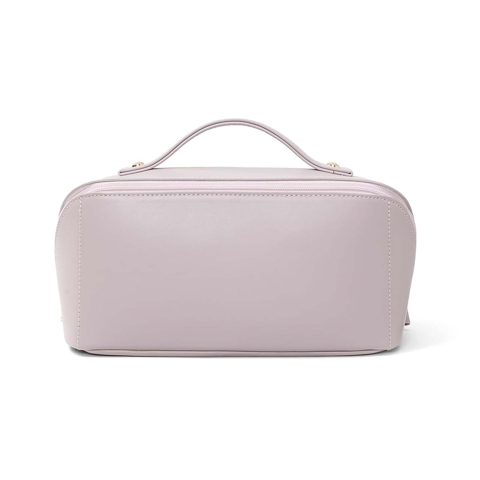 Wide-Opening PU Leather Cosmetic Bag