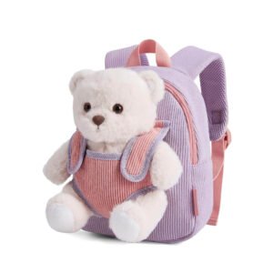 Children’s backpack with a detachable plush toy